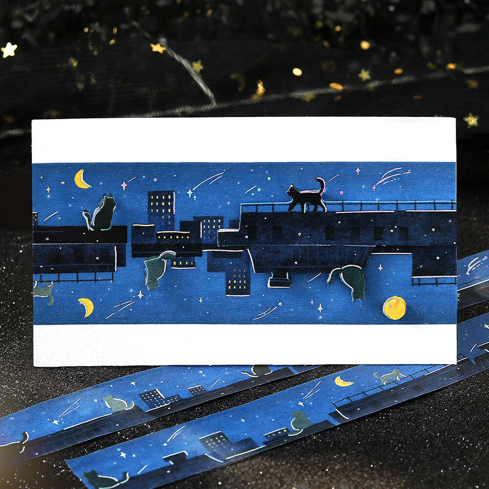 BGM - 20mm Washi Tape - The Cat's Journey - Starry Night