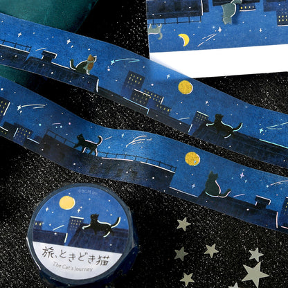 BGM - 20mm Washi Tape - The Cat's Journey - Starry Night