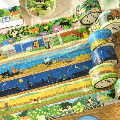 BGM - 20mm Washi Tape - The Cat's Journey - Flowering Fields