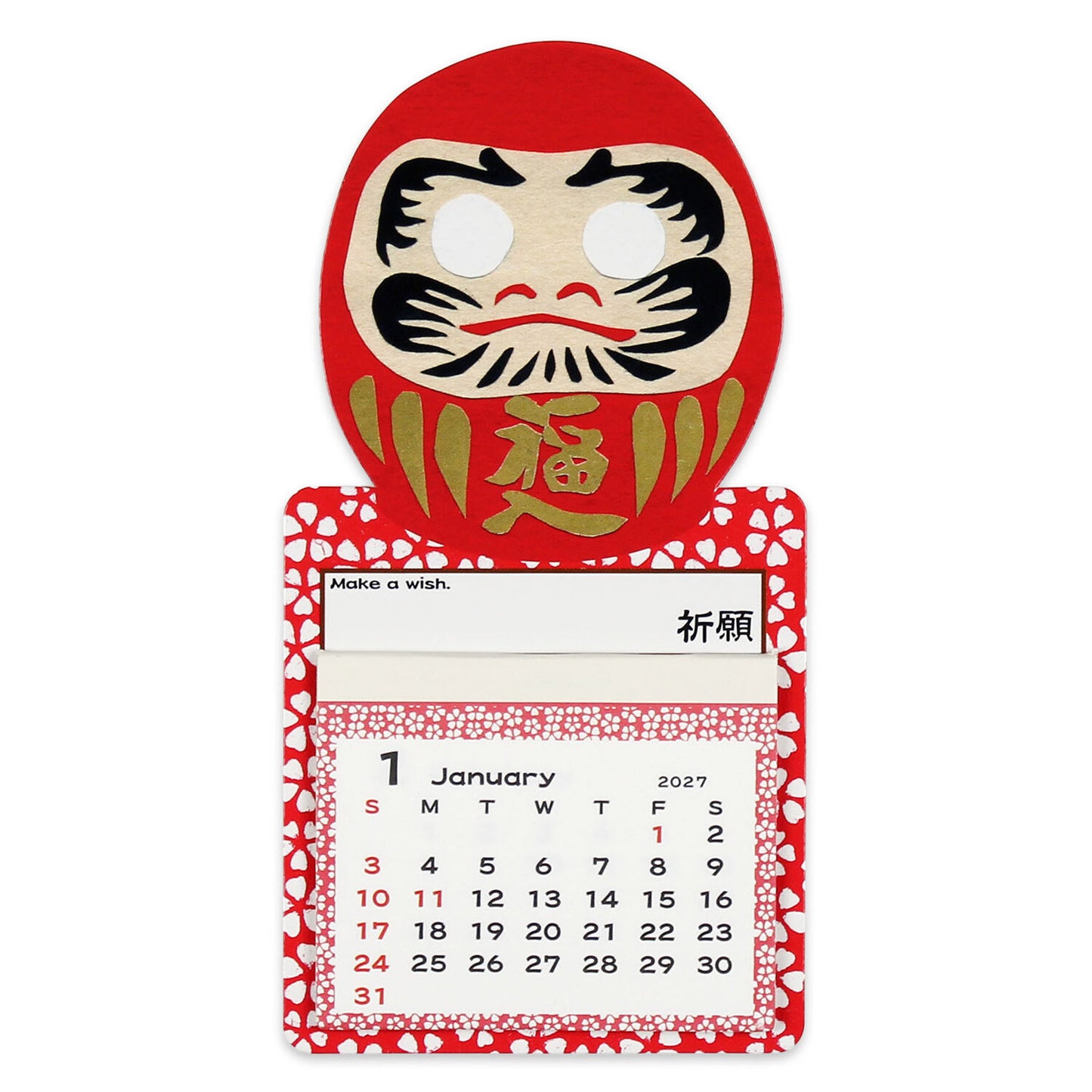 Greeting Life - 2027 Mini Magnet Calendar - Daruma