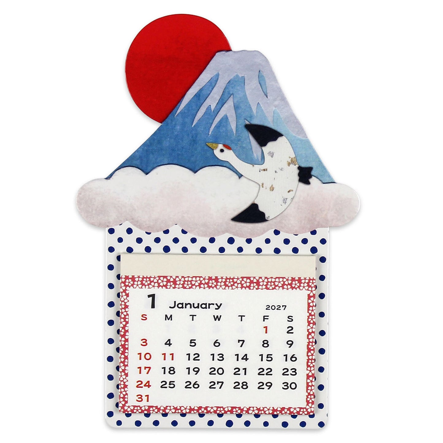 Greeting Life - 2027 Mini Magnet Calendar - Mt. Fuji