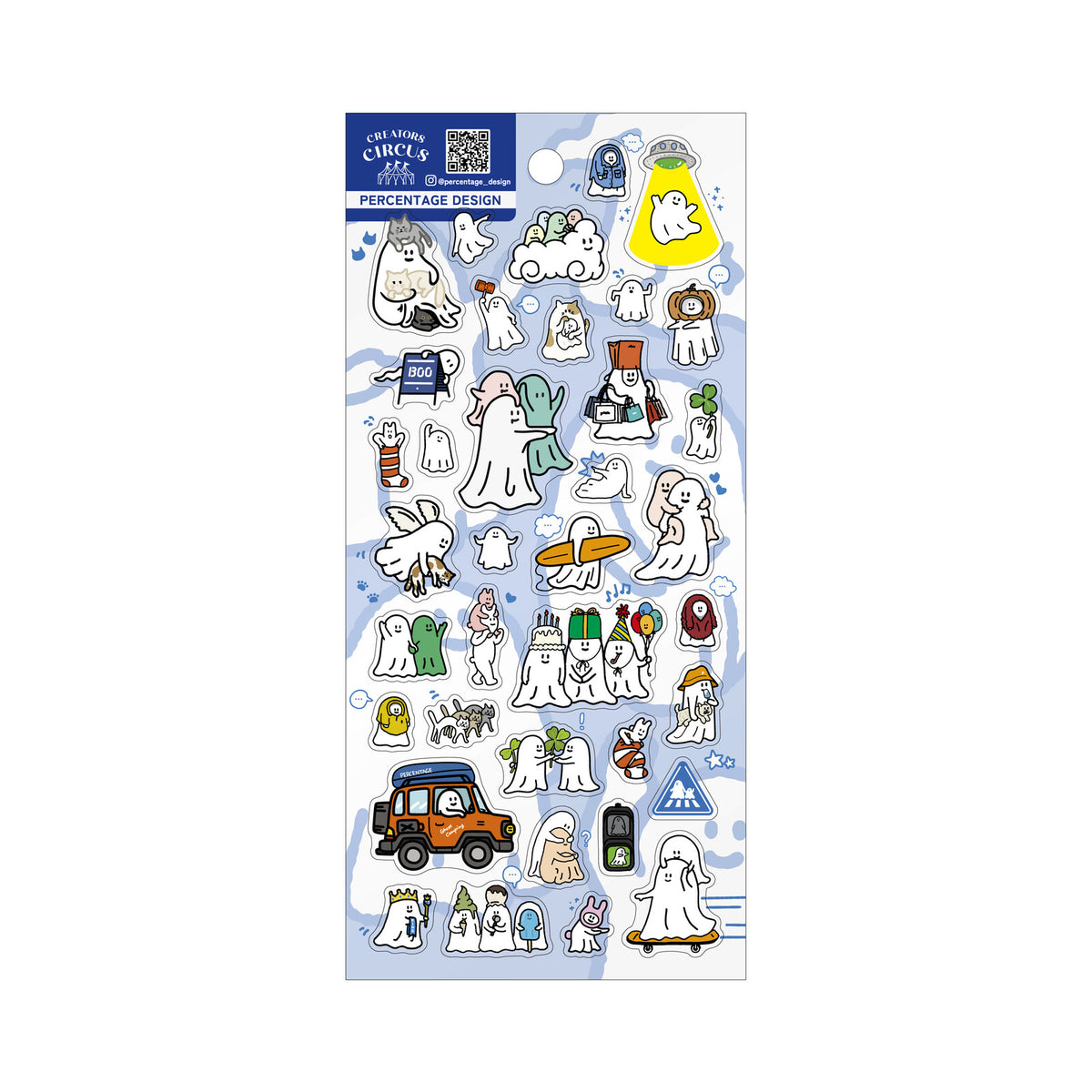 CREATORS CIRCUS x Percentage Design - Sticker Sheet - Everyday Ghosts
