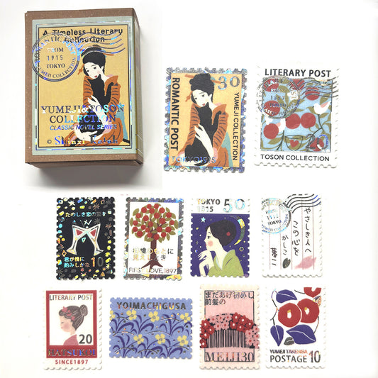 SEAL-DO Shinzi Katoh - Walking Through Literature Sparkling Flake Stickers - Takehisa Yumeji & Shimazaki Toson / First Love