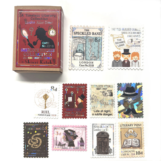 SEAL-DO Shinzi Katoh - Walking Through Literature Sparkling Flake Stickers - Sir Arthur Conan Doyle / Sherlock Holmes