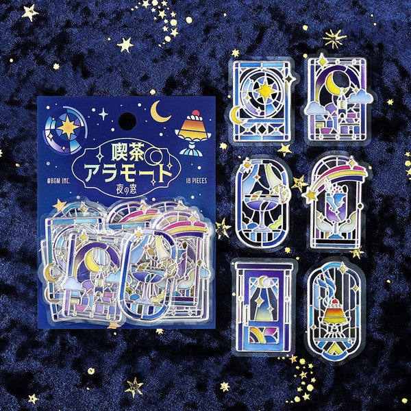 BGM - 3D Clear Stickers - Cafe à la Mode Traveling Window - Night Window