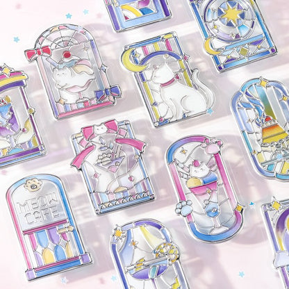BGM - 3D Clear Stickers - Cafe à la Mode Traveling Window - Cat's Window