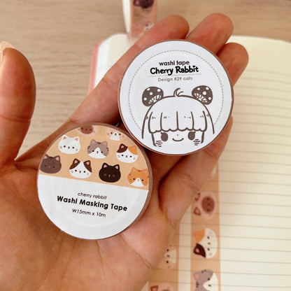 Cherry Rabbit - Cat Heads Washi Tape