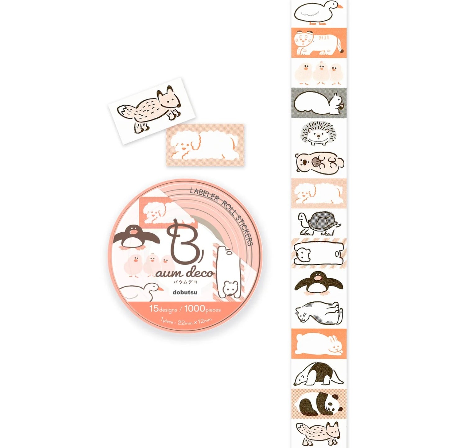 Baum Deco Label Sticker Roll - Animals