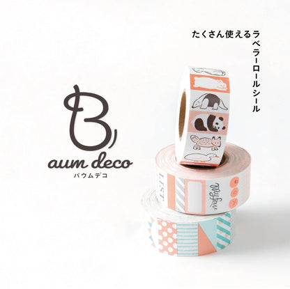 Baum Deco Label Sticker Roll - Runrun / Sugar Pink