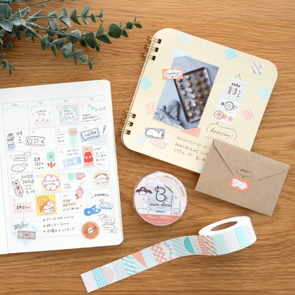 Baum Deco Label Sticker Roll - Runrun / Sugar Pink