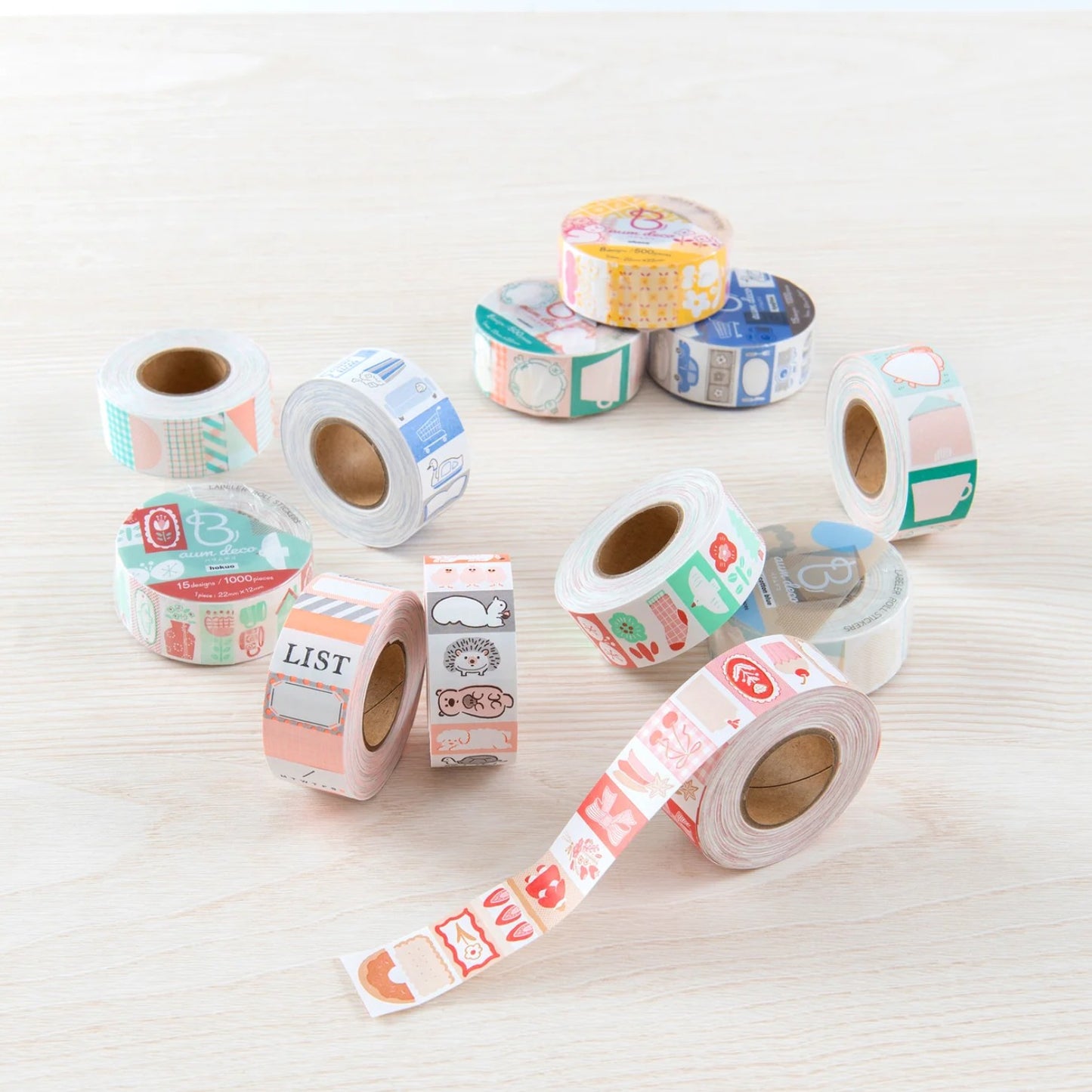 Baum Deco Label Sticker Roll - Runrun / Sugar Pink