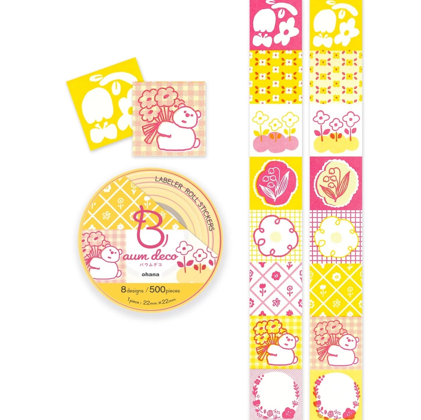 Baum Deco Label Sticker Roll - Ohana / Flower