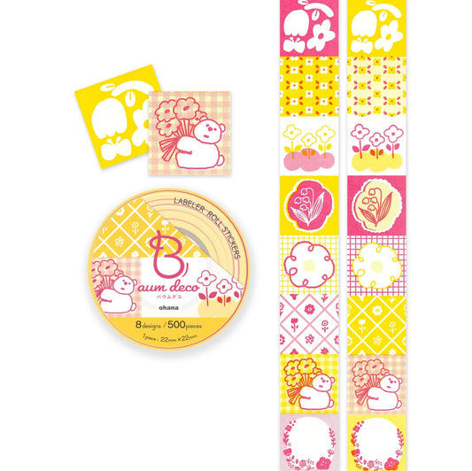 Baum Deco Label Sticker Roll - Ohana / Flower