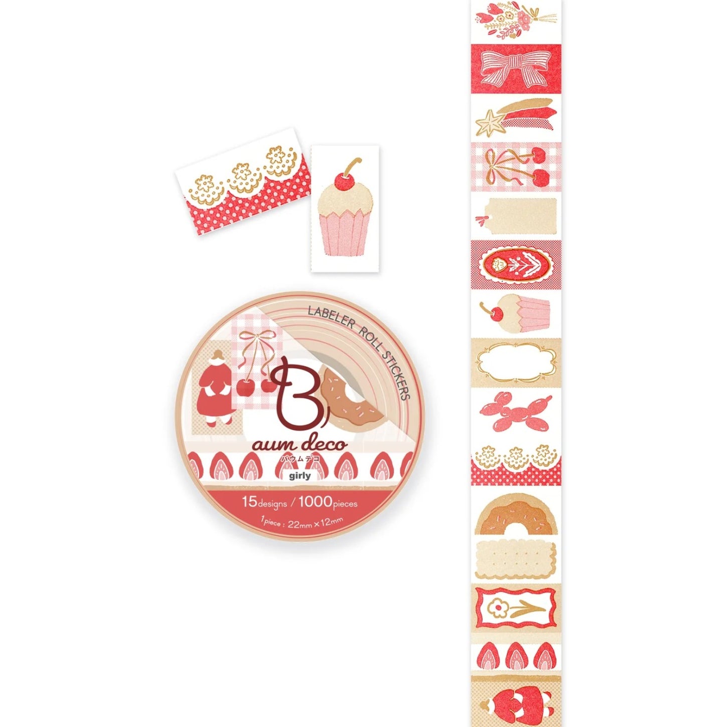Baum Deco Label Sticker Roll - Girly