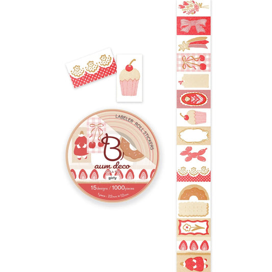 Baum Deco Label Sticker Roll - Girly