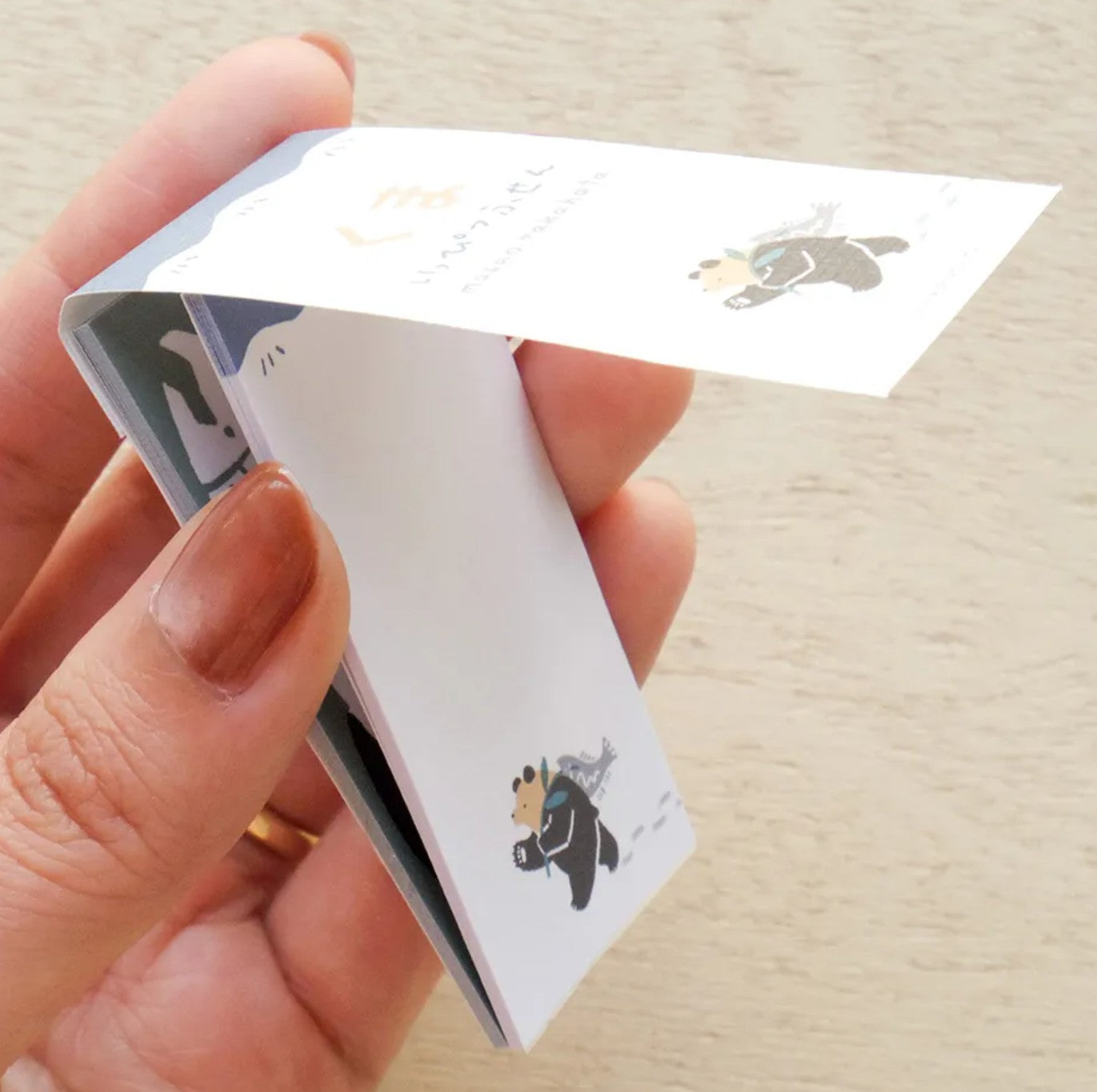 Cozyca - One-Line Sticky Notes - Masao Takahata - Bear & Lucky Cat