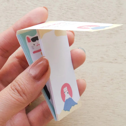 Cozyca - One-Line Sticky Notes - Masao Takahata - Bear & Lucky Cat