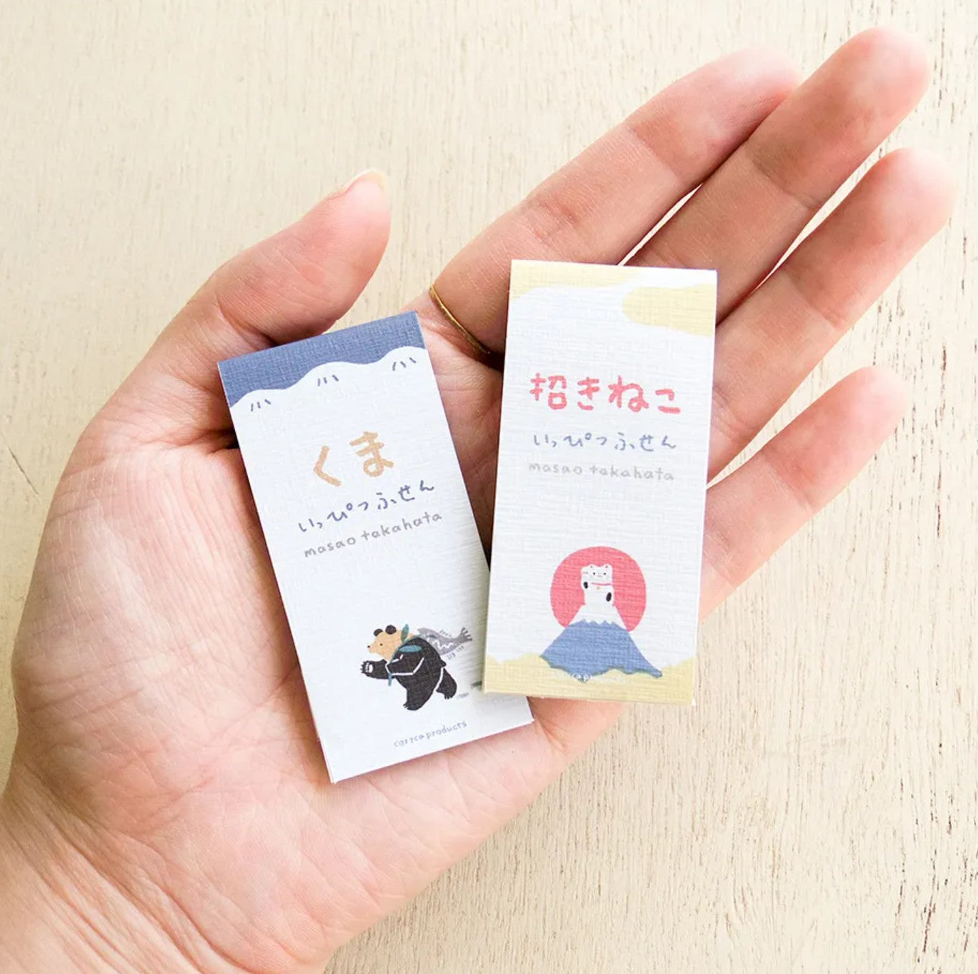 Cozyca - One-Line Sticky Notes - Masao Takahata - Bear & Lucky Cat