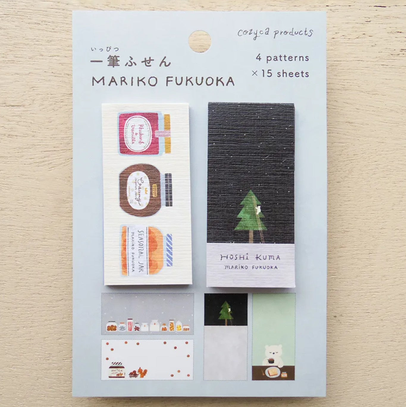 Cozyca - One-Line Sticky Notes - Mariko Fukuoka - Seasonal Jar / Hoshikuma