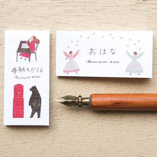 Cozyca - One-Line Sticky Notes - Necktie - I'm Writing a Letter / Flower