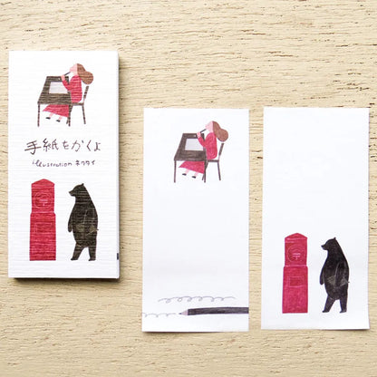 Cozyca - One-Line Sticky Notes - Necktie - I'm Writing a Letter / Flower