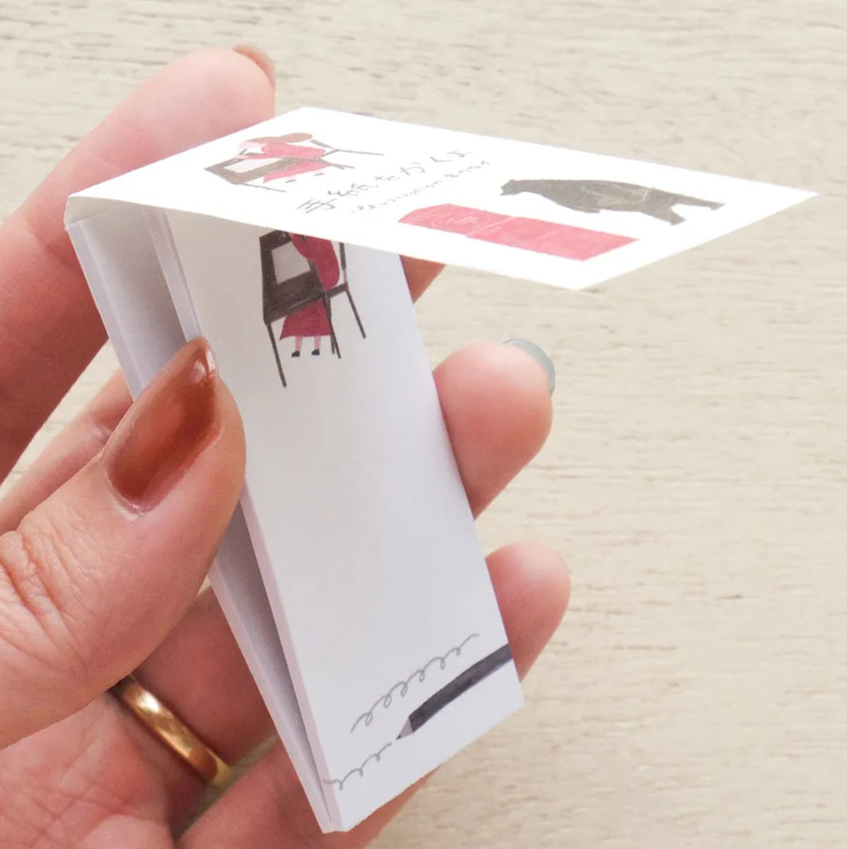 Cozyca - One-Line Sticky Notes - Necktie - I'm Writing a Letter / Flower
