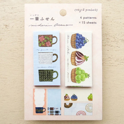Cozyca - One-Line Sticky Notes - Midori Asano - My Favorite Mugs / Three O'Clock