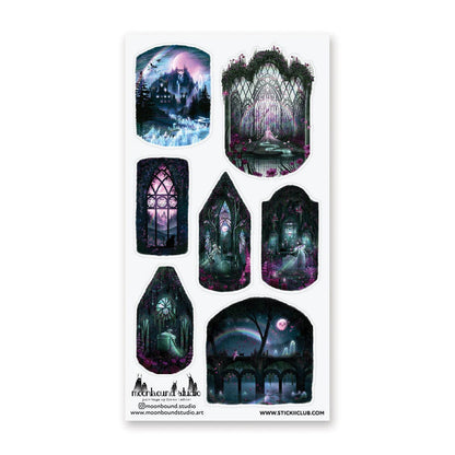 STICKII - Sticker Sheet - Moonbound Studio - Moonlit Haunted Mansion
