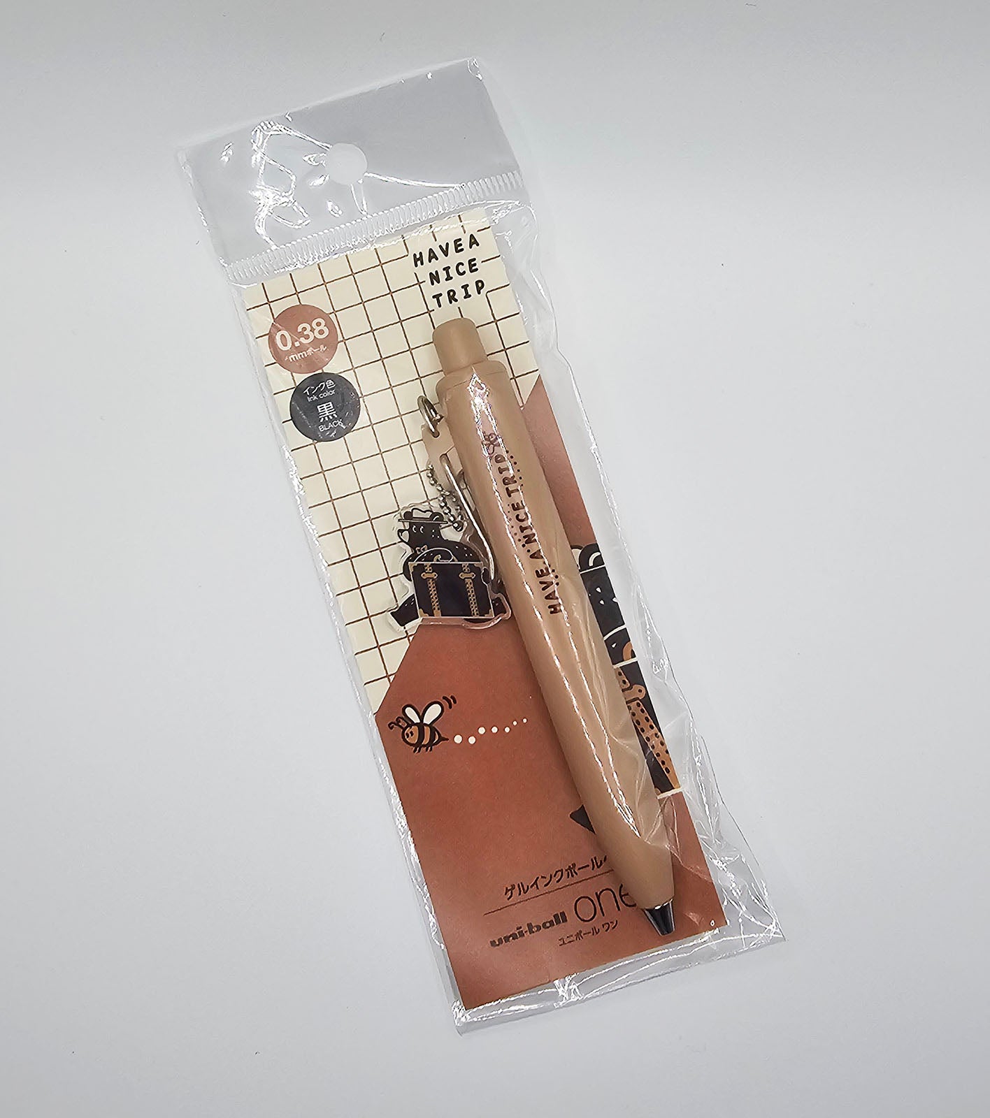 Pen with decorative packaging on a white background