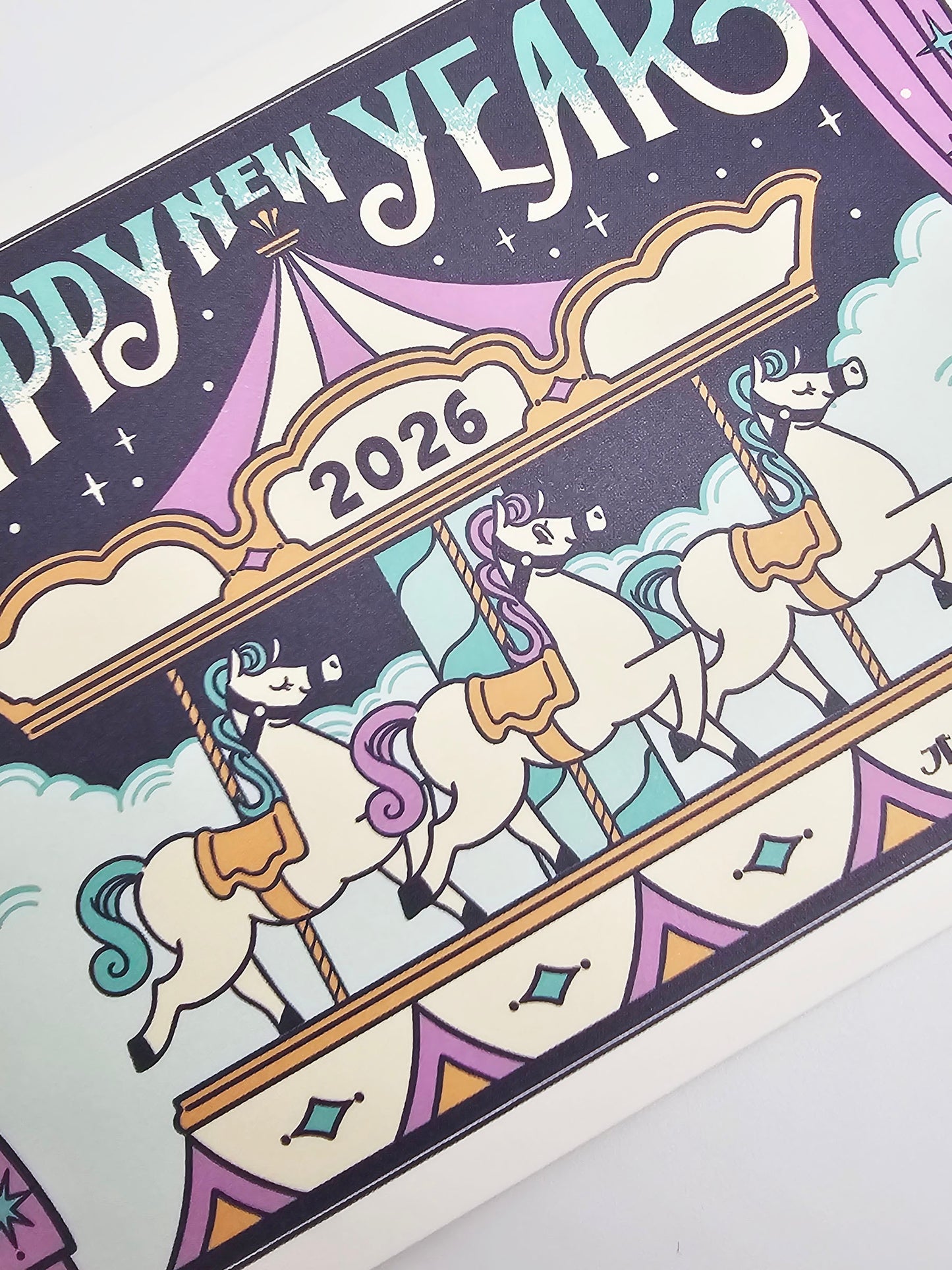OB1TOY x ROKKAKU - 2026 Year of the Horse Postcard Set - Carousel Horses