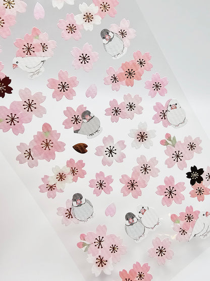 Active Corporation - Sticker Sheet - Sakura Birds