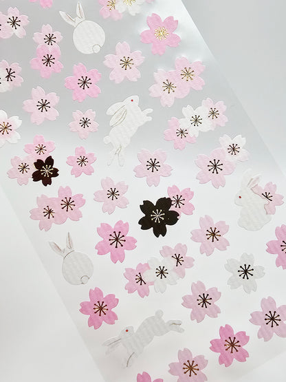 Active Corporation - Sticker Sheet - Sakura Rabbits