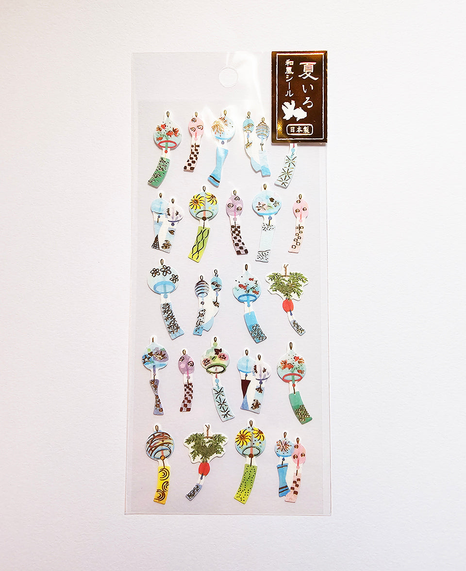 Active Corporation - Summer Limited - Foil-Stamped Stickers - Japanese Wind Chimes