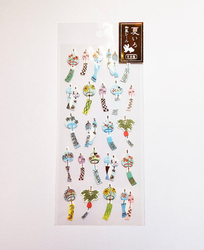Active Corporation - Summer Limited - Foil-Stamped Stickers - Japanese Wind Chimes