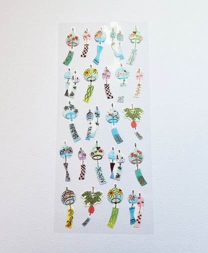Active Corporation - Summer Limited - Foil-Stamped Stickers - Japanese Wind Chimes