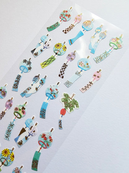 Active Corporation - Summer Limited - Foil-Stamped Stickers - Japanese Wind Chimes