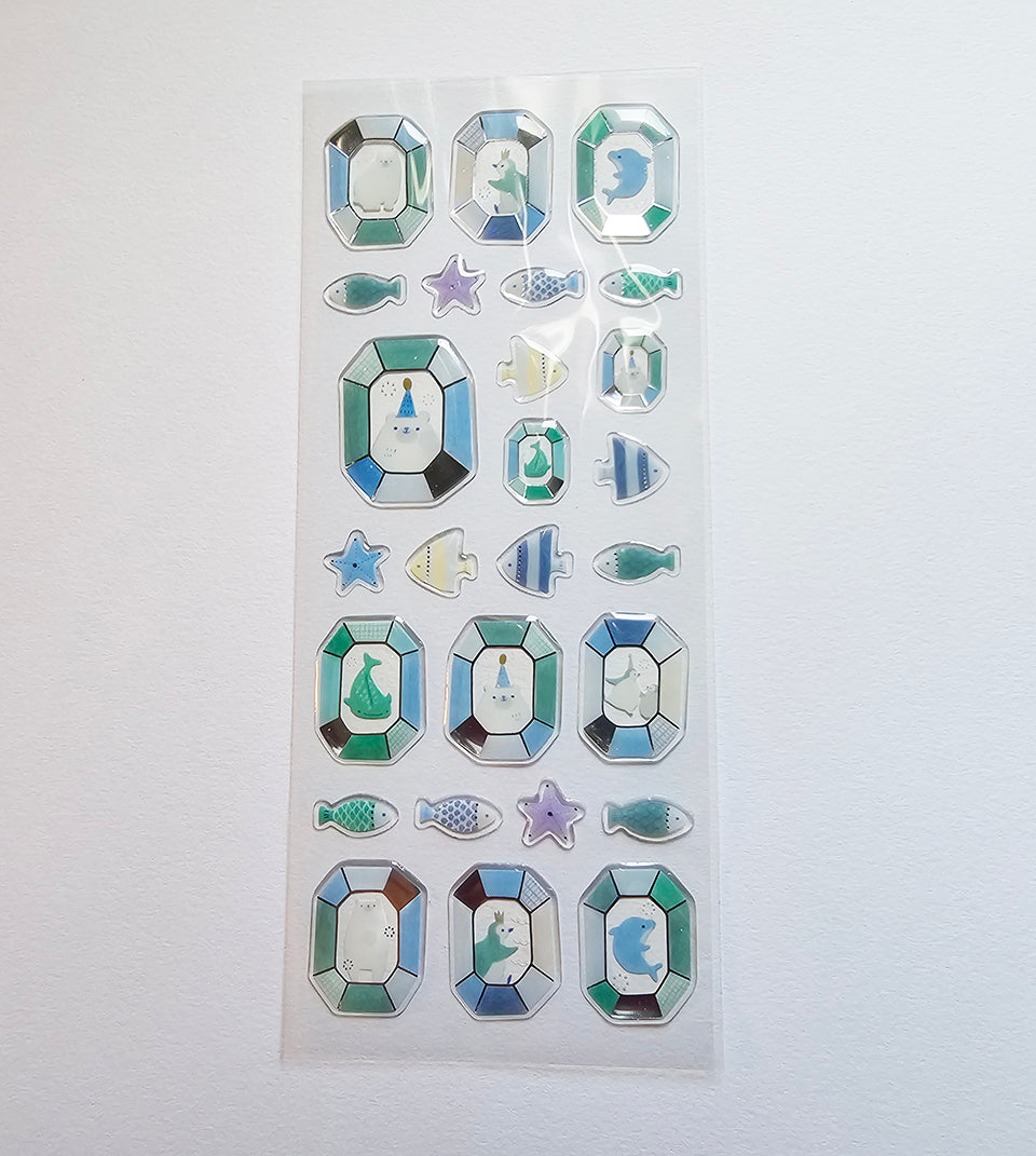 Active Corporation - Summer Limited - 3D Drop Stickers - Ice Jewels and Sea Creatures