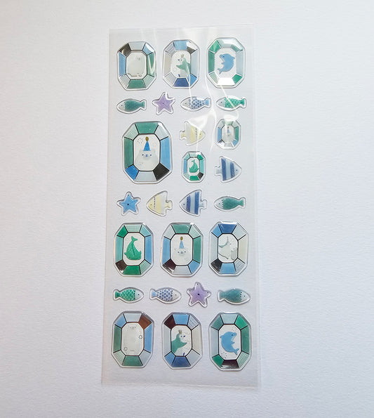 Active Corporation - Summer Limited - 3D Drop Stickers - Ice Jewels and Sea Creatures