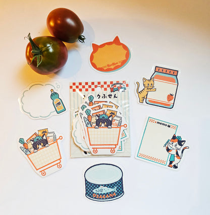 OB1TOY x Papier Platz - Supermarket Series NyanNyan Mart - Flake Sticky Notes - Sunday