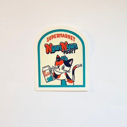 OB1TOY x Papier Platz - Supermarket Series NyanNyan Mart - Die-Cut Sticker - At Work