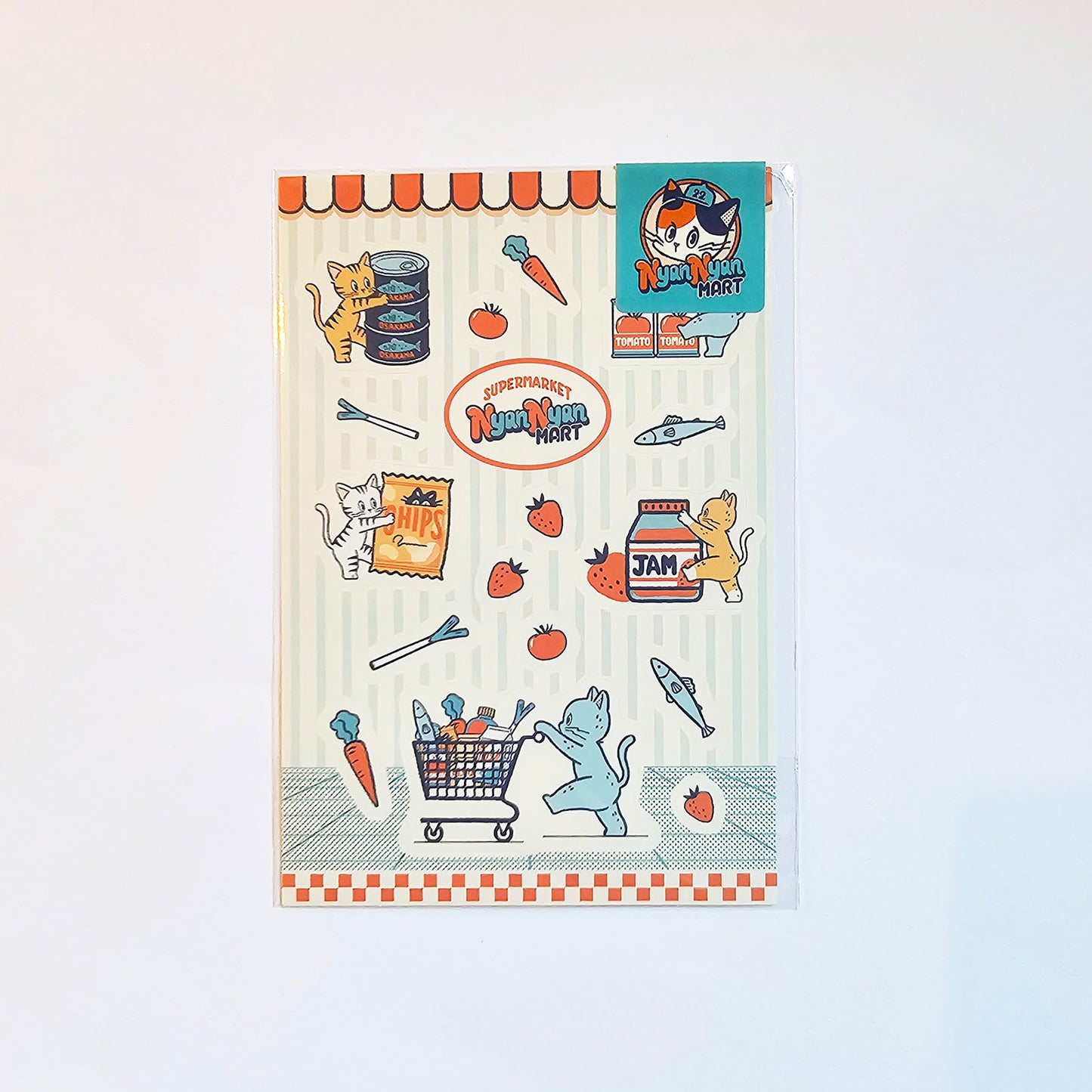 OB1TOY x Papier Platz - Supermarket Series NyanNyan Mart - Sticker Sheet - Customer