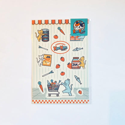 OB1TOY x Papier Platz - Supermarket Series NyanNyan Mart - Sticker Sheet - Customer