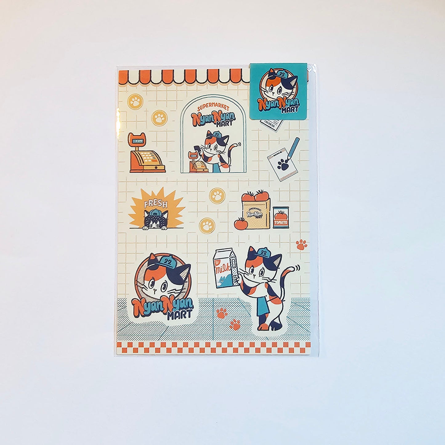 OB1TOY x Papier Platz - Supermarket Series NyanNyan Mart - Sticker Sheet - Staff