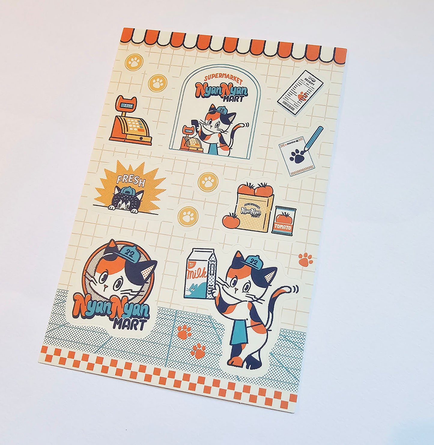 OB1TOY x Papier Platz - Supermarket Series NyanNyan Mart - Sticker Sheet - Staff