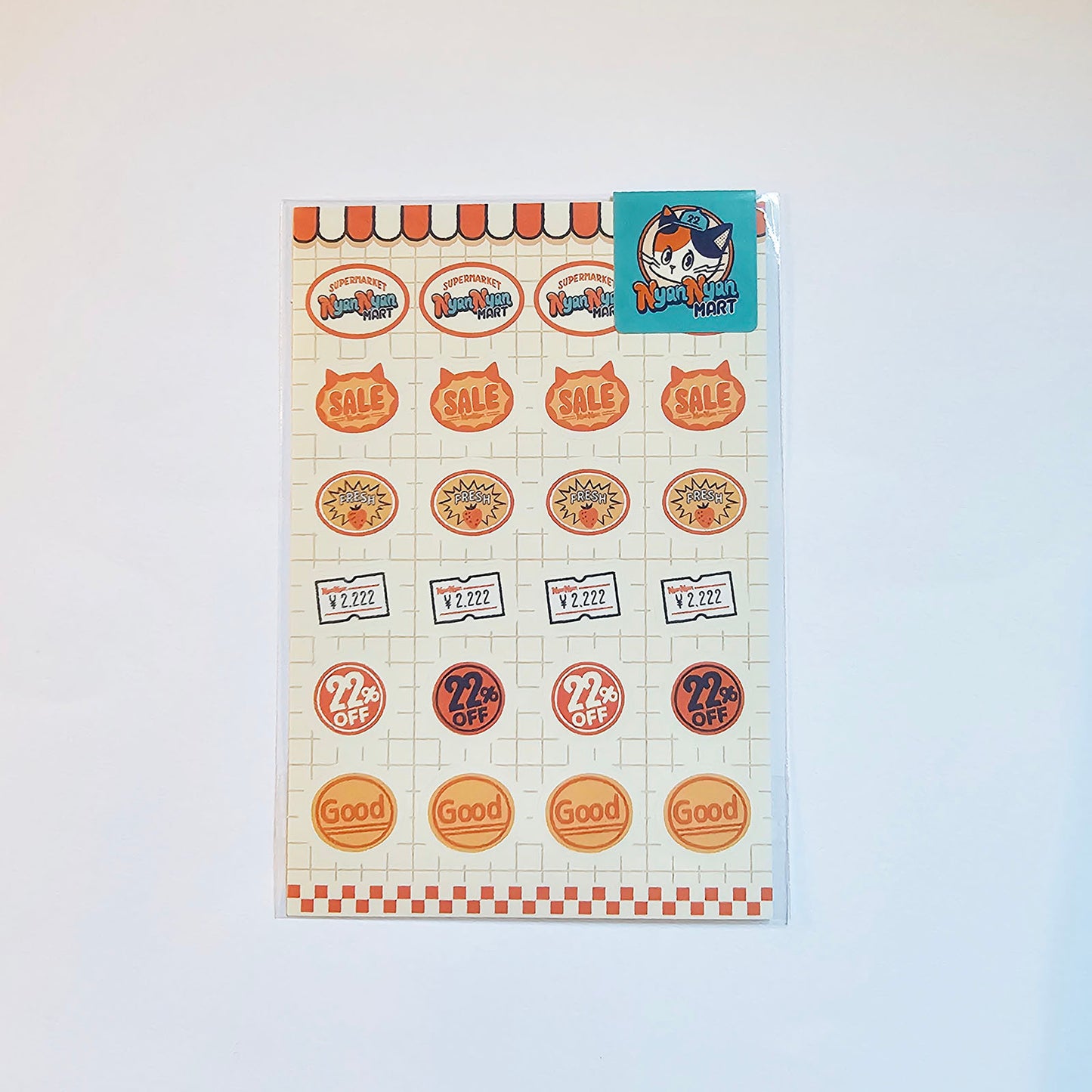 OB1TOY x Papier Platz - Supermarket Series NyanNyan Mart - Sticker Sheet - Seals