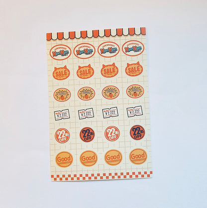 OB1TOY x Papier Platz - Supermarket Series NyanNyan Mart - Sticker Sheet - Seals