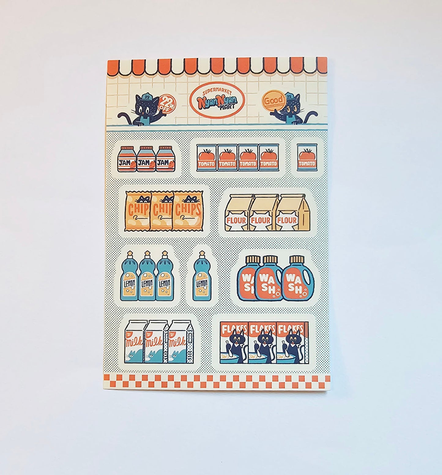 OB1TOY x Papier Platz - Supermarket Series NyanNyan Mart - Sticker Sheet - Items