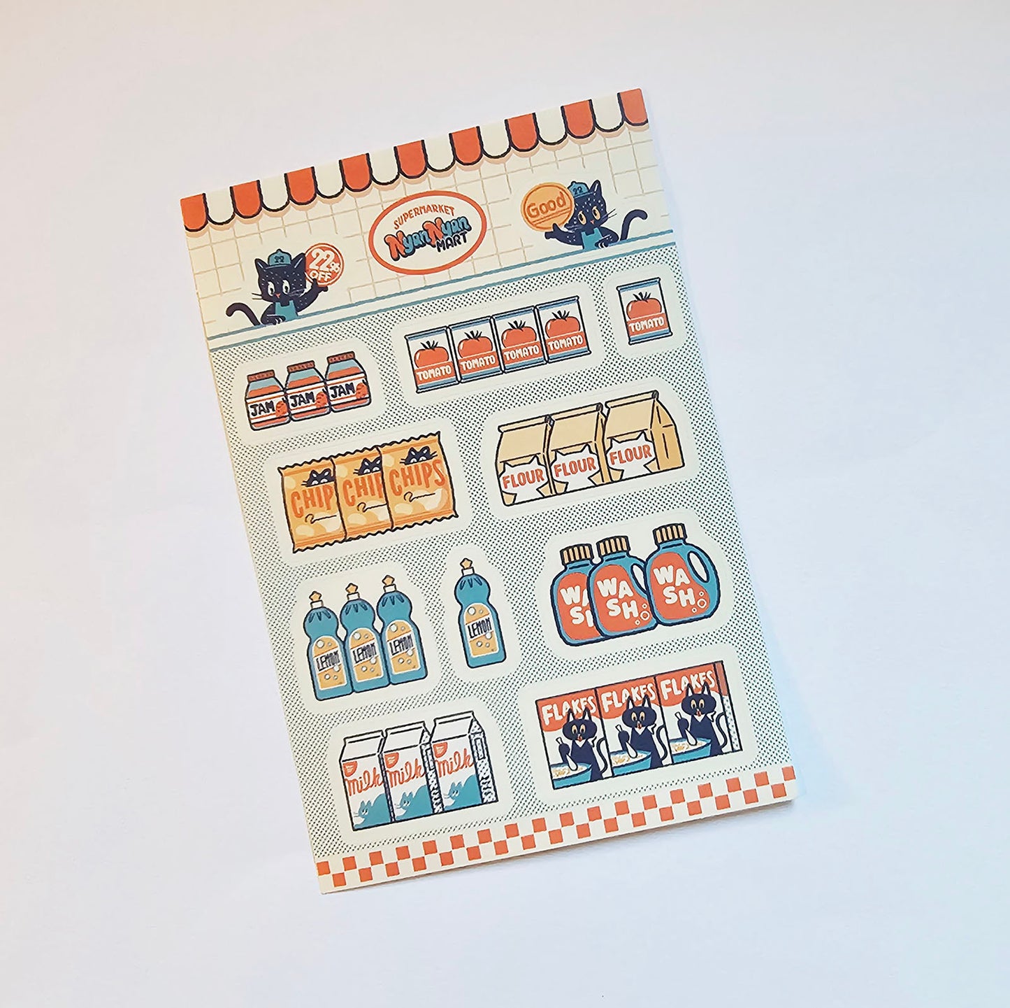 OB1TOY x Papier Platz - Supermarket Series NyanNyan Mart - Sticker Sheet - Items