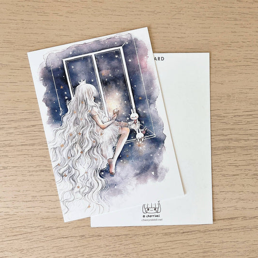 Cherry Rabbit - Postcard - Starry Night - Fallen Star