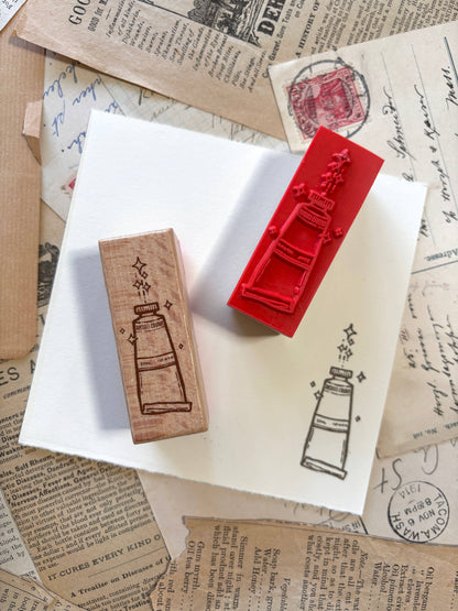 The Creeping Moon - Rubber Stamp - Paint Tube